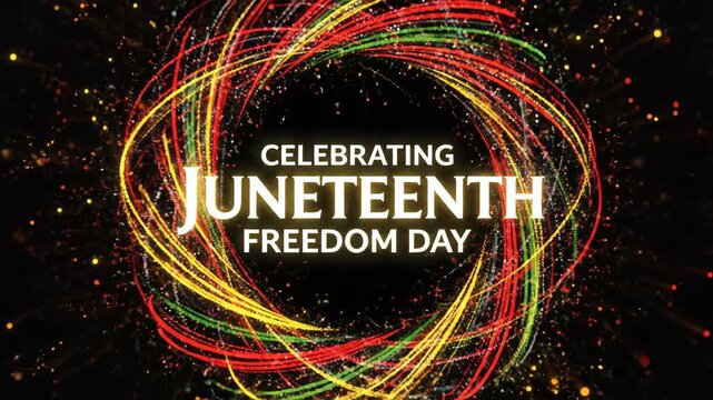Celebrating Juneteenth Freedom Day with colorful abstract background