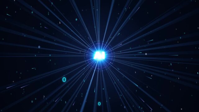 AI artificial intelligence binary digital loop motion graphic background