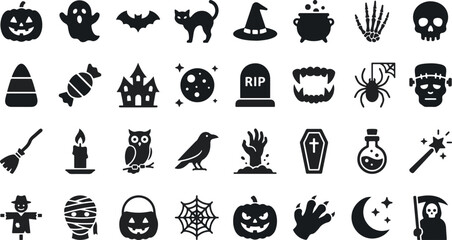 Naklejka premium Halloween Icon set vector eps file