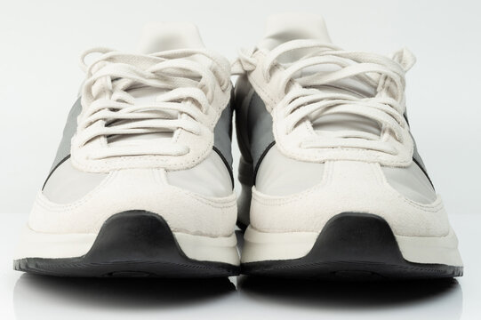 Sport shoes on display with white and black colors