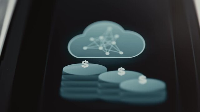 Cloud finance network evolves above three coin stacks
