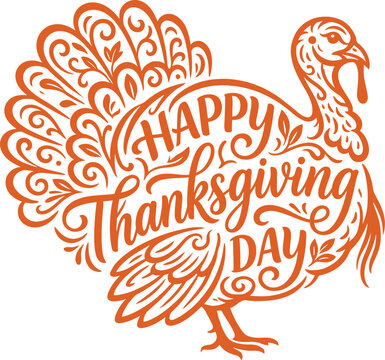 A beautifully designed vector illustration celebrating canadian thanksgiving day featuring a vibrant turkey and festive lettering perfect for autumn greetings and holiday designs