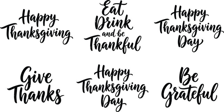 A collection of beautiful hand lettered thanksgiving phrases expressing gratitude joy and the spirit of togetherness for canadian celebrations and autumnal festivities