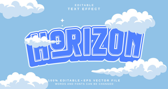 Editable text style effect - Horizon text style theme.