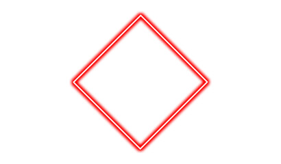 Red neon diamond frame isolated on transparent background © Tohmina