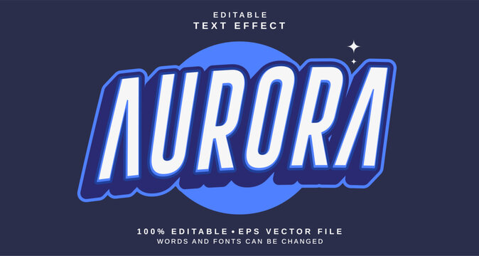 Editable text style effect - Aurora text style theme.