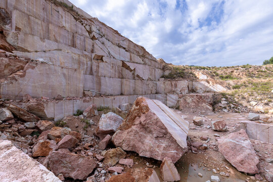 Red marble quarries in Cehegin, Region of Murcia, Spain