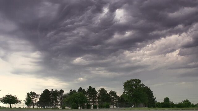 Dark Storm clouds above park
