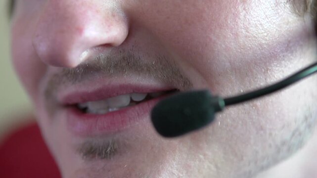Mouth of costumer service telephone representative
