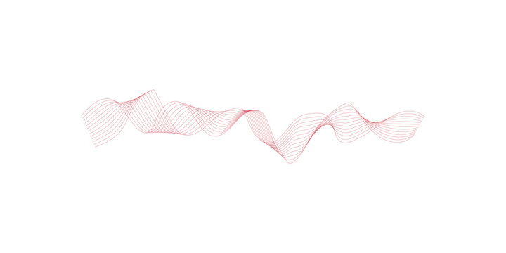 red  dotted wave line pattern. Light halftone undulate net background. Abstract air flowing particle wallpaper. 