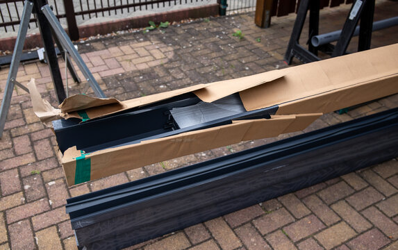 Unpacked metal profiles for patio roof construction