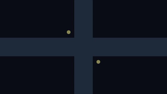 Minimalist abstract motion with red and green dots moving on dark cross animation 4k background circles