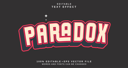 Fototapeta premium Editable text style effect - Paradox text style theme.