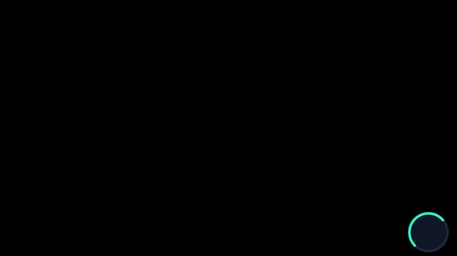 Minimalist loading spinner animation on 4k black background, for digital interface, progress waiting