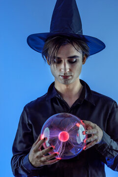 young guy witcher makeup celebrating a Halloween party
