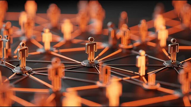 abstract professional business team people innovation connection of line from nail node to node on map background , networking concept innovative cyber security network, using interconnected nodes
