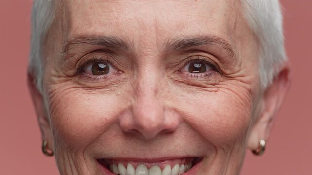 Joyful Senior Smile Expressing Retirement Security