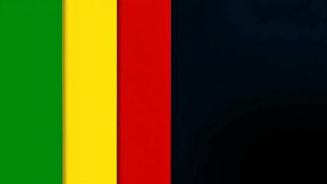 Green yellow red vertical stripes on dark background