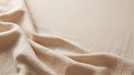 Fototapeta premium Natural Beige Linen Fabric Folds with Soft Daylight