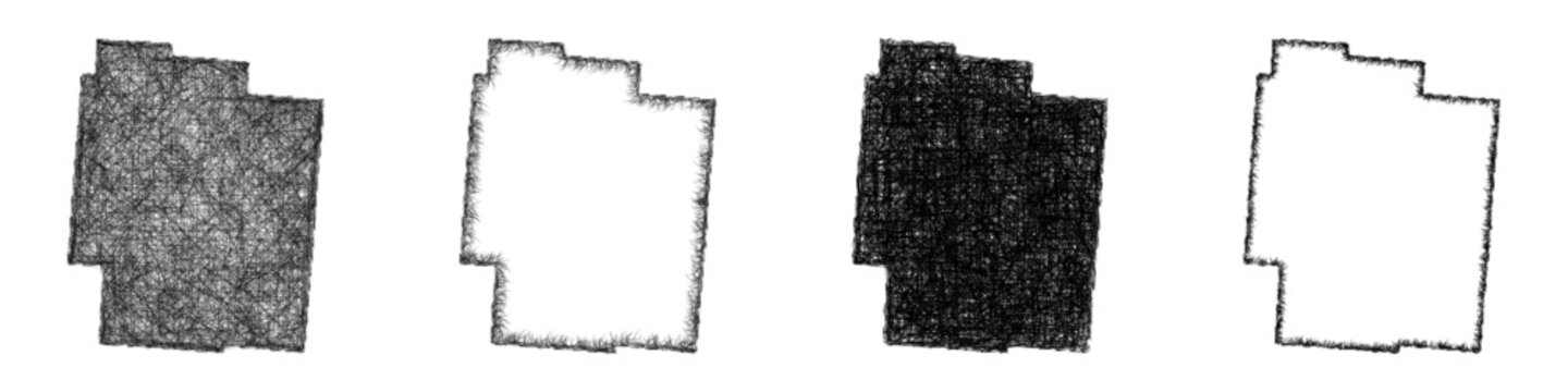 Monochrome sketch Jackson, Ohio outline map design set