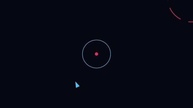 Minimalist hud target lock animation with pulsing geometric circles and digital pointer 4k motion minimalist