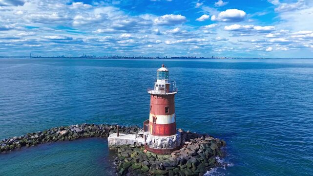 lighthouse on the island of crete greece