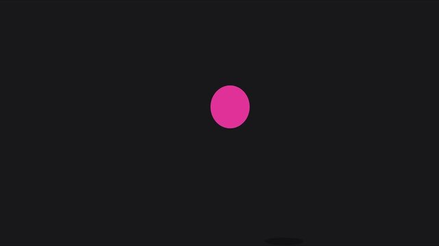 Pink ball bouncing animation on dark 4k background, motion