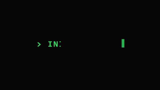 Terminal command line interface typing initialize text animation 4k