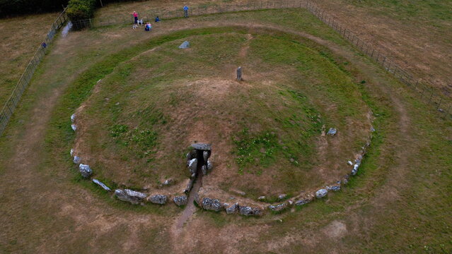 North Eastern Entrance to Bryn Celli Ddu, a neolithic chambered tomb on the island of Anglesey, Wales, UK