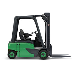 Forklift - Green - Profile View Isolated © Mikinzy