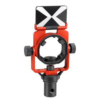 Isolated surveying total station mini prism, red and black, surveying