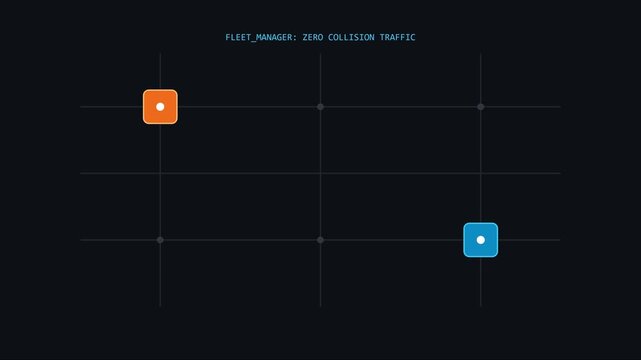 Fleet manager zero collision traffic interface: autonomous vehicle navigation system ui animation 4k