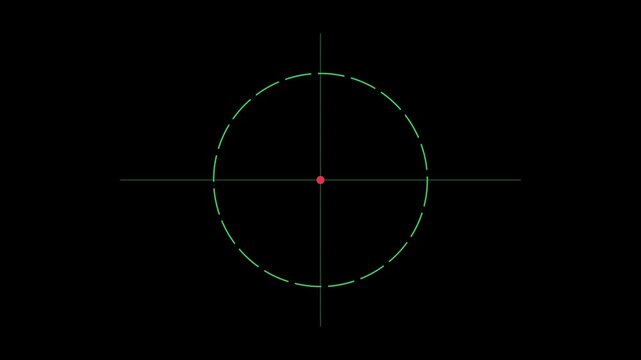 Minimalist digital hud target reticle animation with rotating circular interface 4k