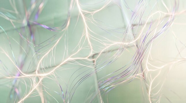 Abstract Glowing Neural Network Synapse and Fiber Connection