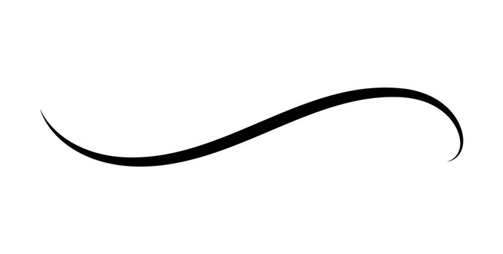 Elegant simple underline wave black swirl icon decorative vector design element for minimal wedding invitations