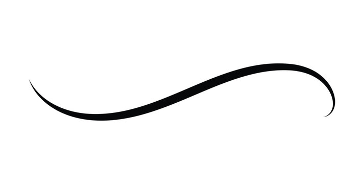 Elegant simple underline wave black swirl icon decorative vector design element for minimal wedding invitations
