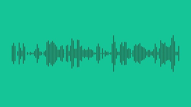 A new digital audio wave,sound wave,voice wave icon animation on blue background.Abstract audio music frequency icon animation.