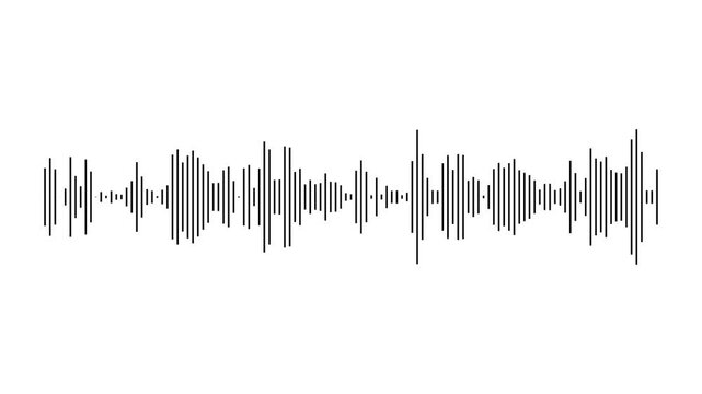 A new digital audio wave,sound wave,voice wave icon animation.Abstract audio music frequency icon animation.
