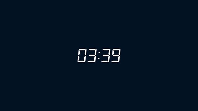 04 minute countdown.4 minutes displays a timer counting down minutes and seconds.Four minute counting down minute and second, clock timer.
