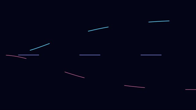 Abstract neon line animation 4k background, with minimalist glowing, dash patterns for, modern digital and, technology presentations