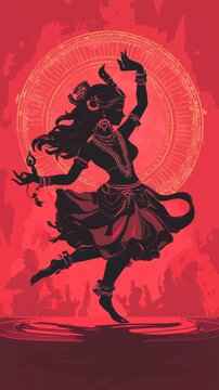 An Intricately Designed Sculpture of a Beautiful Dancing Blue Deity That Features Ornate and Impressive Details