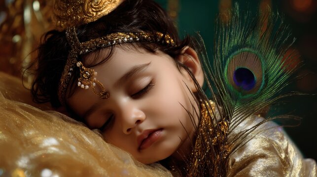 The Charming Child Krishna is sleeping