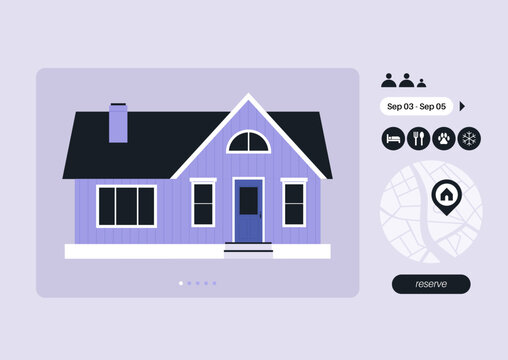Experience the ease of finding a cozy rental house with features like a modern design and inviting colors, Ideal for a comfortable stay for a couple of days