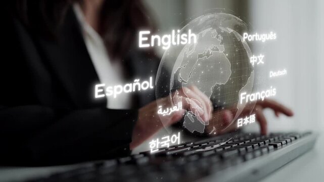 Global communication with multiple languages, digital translation tools, multilingual technology, cross-cultural communication, and virtual language learning environments. Muxer