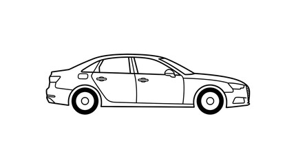 Fototapeta premium Simple sedan car side view illustration