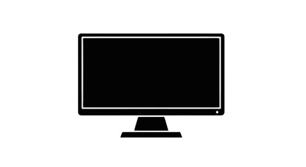 Fototapeta premium Vector illustration of black icon of a computer monitor screen on a transparent background
