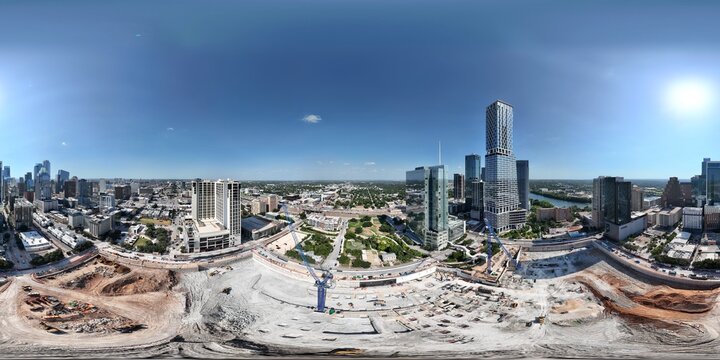360 panorama of Austin's new convention center under construction