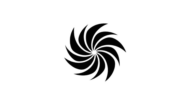 Vector illustration of abstract swirling spiral vortex shape on a transparent background
