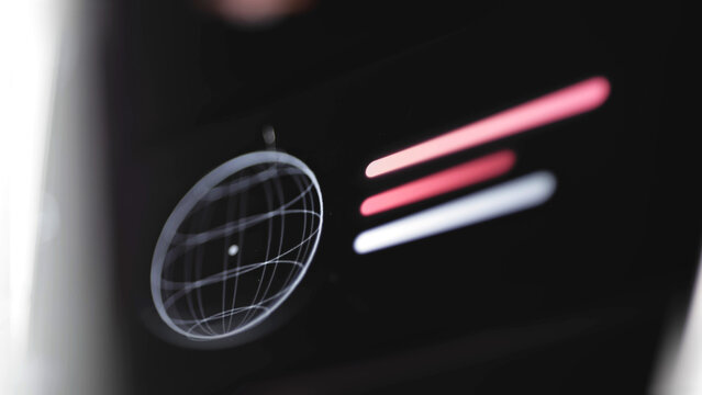 Wireframe globe with red status indicators