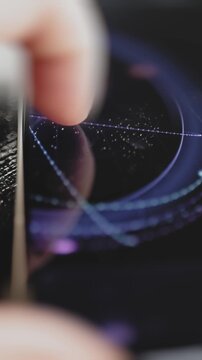 Close orbital trajectories change on interactive screen